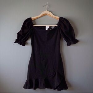 Princess Polly Black Puff Sleeve Mini Dress | Size US 2 new with tags